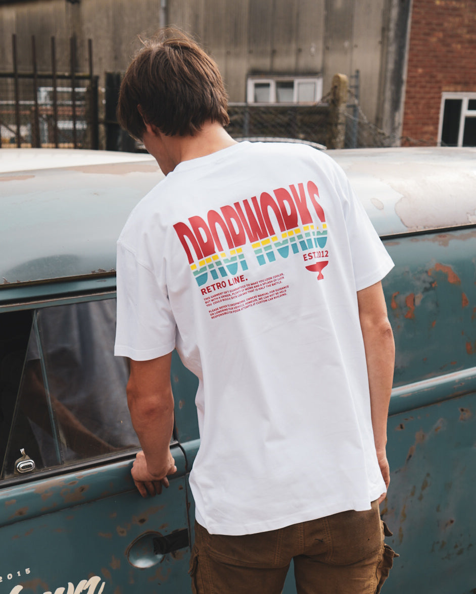 Retro line tee - white